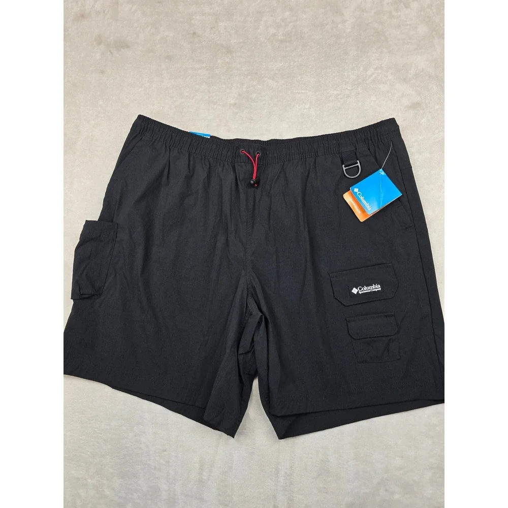 Columbia Cargo Shorts Mens‎ XXL Black Nylon Field Creek 8